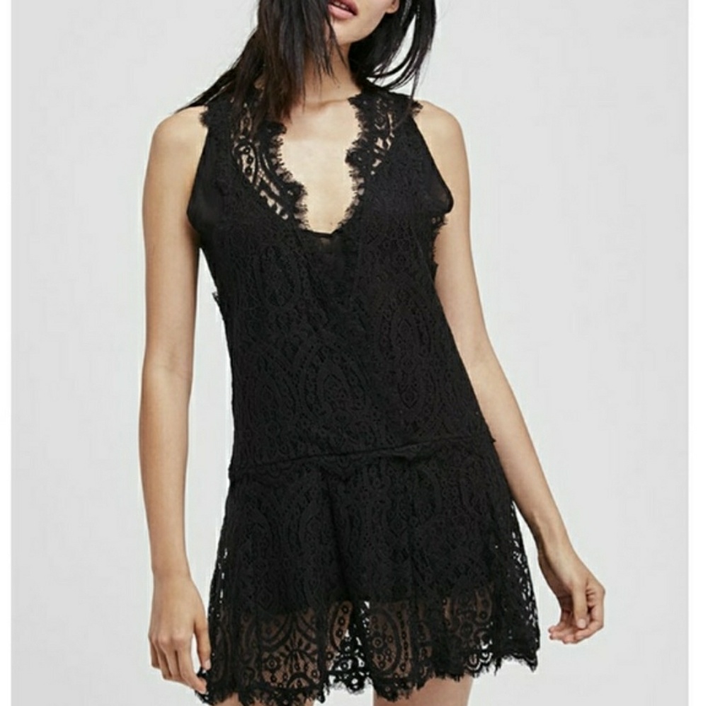 NWT Free People Heart in Two Black Lace Dress